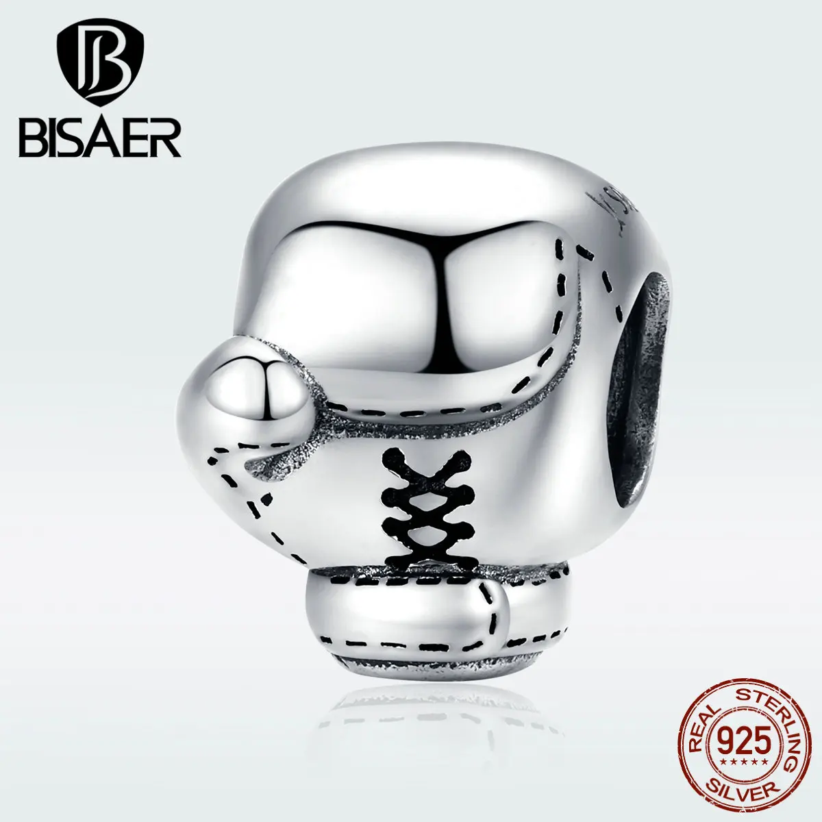 BISAER, 925 пробы, боксерские наборы, дизайн, Очаровательные Подвески для женщин, очаровательный браслет, сделай сам, изготовление ювелирных изделий GXC1325
