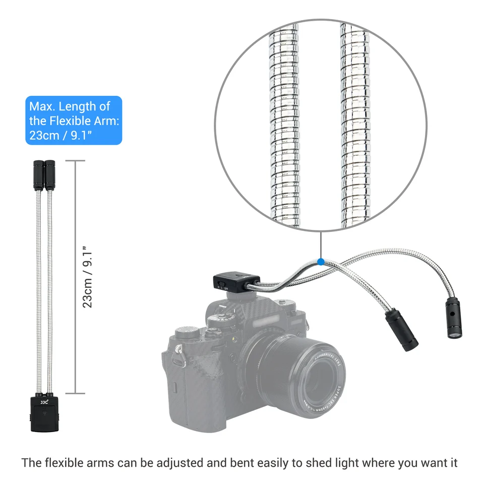 JJC LED Macro Arm Light 2 LED For Olympus E 5 E 30