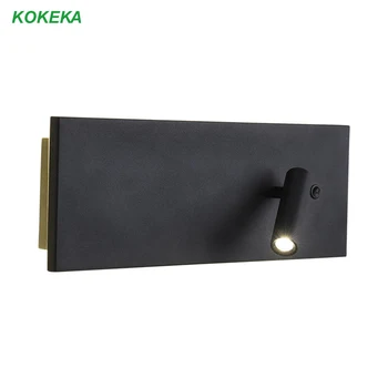 

Wall Light 360 Degree Rotating Spotlights Double Switch Design 15W+3W LED Source for Headboard Iron Wall Hanging Decoration