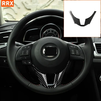 

For Mazda3 Axela BM 2013-2016 Car Accessories Carbon Fiber Interior Steering Wheel Scratch Cover 3D Protection Sticker