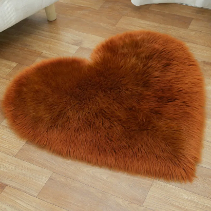 11 Love Heart Shaggy Carpet For Living Room Bedroom Fluffy Super Warm Plush Mats Kids Room Pure Color Faux Fur Rug Floor Rugs - Цвет: 11