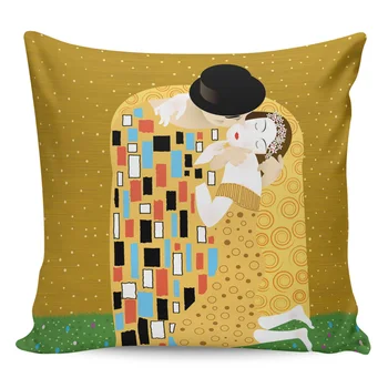 

A Reworking Of The Gustav Klimt Kiss Pillow Covers Cases Pattern Cover Cushion Pillowcase Square Print