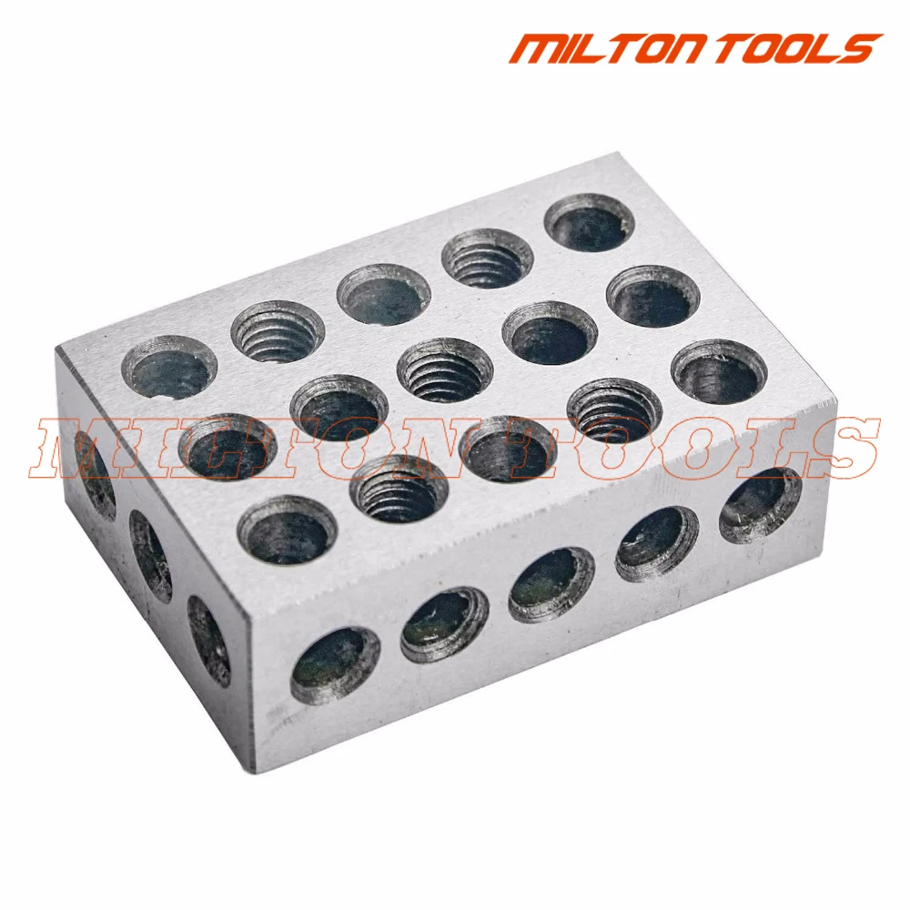 Machinist Milling Tool 2pcs Hardened Steel 1-2-3" Blocks 0.0001" Precision Matched 23 Holes 25-50-75mm block gauge machinist milling tool