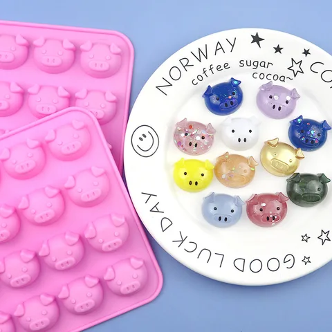 Cavity Pig Head Shaped DIY Silicone Molds for Homemade Handmade Cake Mold Chocolate Mold Ice Grid Mold