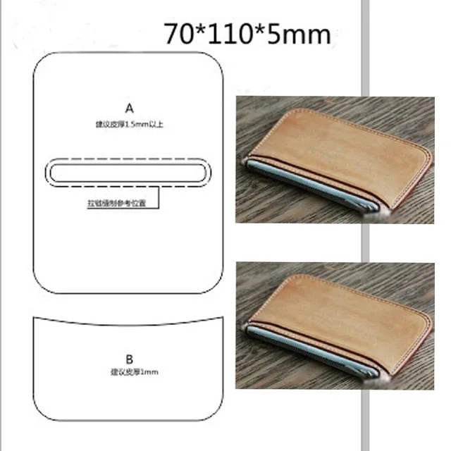 

Japan Steel Blade Wooden Dies DIY Leather Craft Zipper Simple Coin Bag Wallet Die Mould Set Hand Punch Tool Template 70X110X5mm