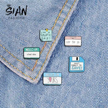 

SIAN New Fashion Post-it Notes Paper Text Memo Pins Brooches For Friends Cartoon Jewelry Acrylic Badges Cute Backpack Ornaments