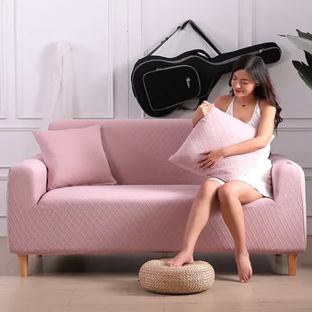 

Modern Pure Pink Sofa Cover Set Elastic Couch Cover Sofa Covers for Living Room Sofa Towels 1/2/3/4-Seater Furniture Protector