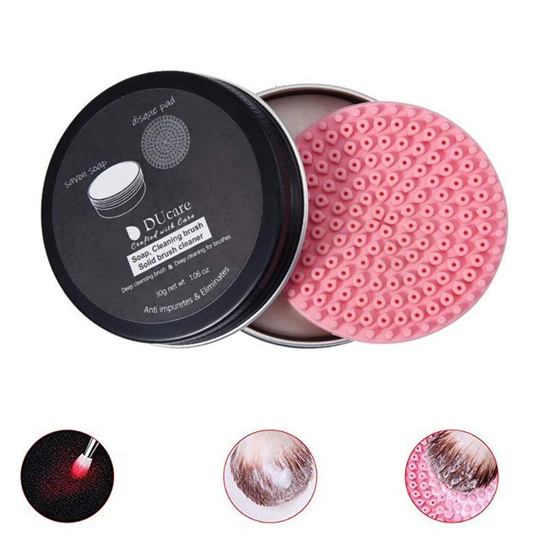 

1PC Makeup Brush Cleaner Sponge Remover Color Off Make Up Brushes Cleaning Mat Box Powder Brush Washing Clean Kits