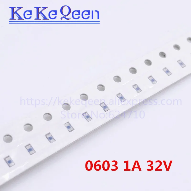50 шт./лот PTC предохранитель 0603 1A 1000mA 12V 24V 30V 32V 0686 1000 01 SMT SMD PPTC сбрасываемые