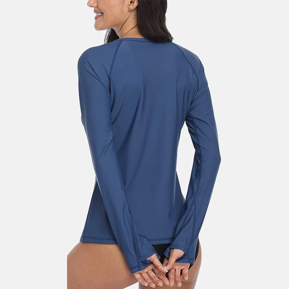 Rash Guard Top V Neck Swim Shirt 