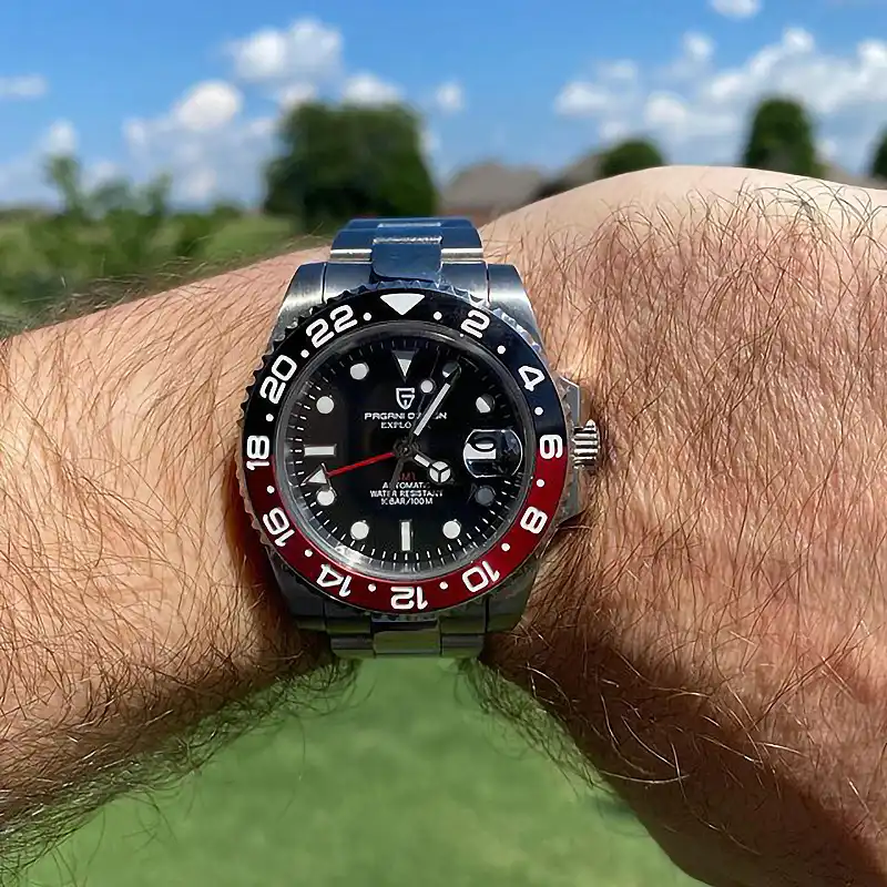 パガーニデザイン 40 ミリメートル腕時計メンズ自動機械式時計gmt高級サファイアクリスタル発光 100 メートル防水メンズ腕時計 機械式時計 Aliexpress