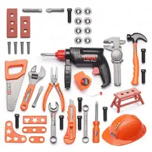 Kids Boys Simulation Repair Tool Box Kit Educational Toys Drilling Puzzle Toy E65D