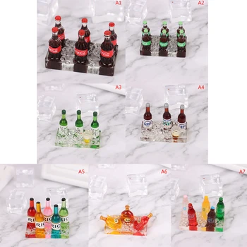 

1/12 Dollhouse Miniature Accessories Mini Wine Bottle Set with Box Simulation Drinks Model Toys for Doll House Decoration