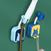 Shower Holder Universal Not Suction Cup Shower Head Holder Punch-Free Bathroom Bracket Adjustable 360° Rotation ABS Fixed Base