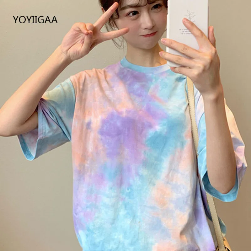 Women Tie Dye Tshirt 2020 Summer Tees Shirts O-neck Short Sleeve Female T Shirts Fashion Casual Tops Harajuku Woman T Shirts Top Women Tie Dye Tshirt 2020 Summer Tees Shirts O-neck Short Sleeve Female T Shirts Fashion Casual Tops Harajuku Woman T Shirts Top