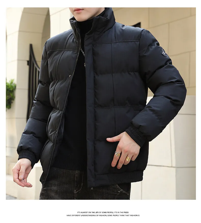 HAWAIFISH Parka Coat New Thick Down Padded Jacket Men's Casual Padded Jacket Men's Winter Jacket Mens Windbreaker 2021 fur parka