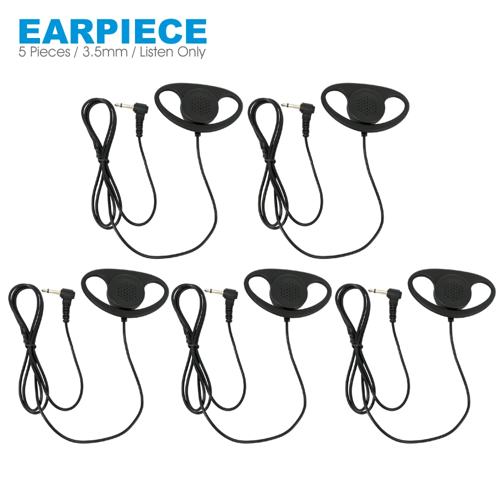 

5pcs 3.5mm D-Shape Listen Only Headset Earpiece For Motorola Radio CP110 CP150 CP185 CP200 PR400 XTS1500 XTS2500 Walkie Talkie