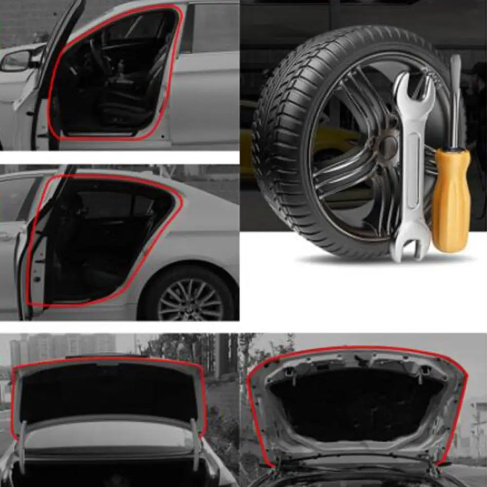 Автомобильная звукоизолированная уплотнительная полоса универсальный тип автомобиля B Тип Резиновая прокладка двери багажника Звукоизоляционная полоса водонепроницаемый пылезащитный