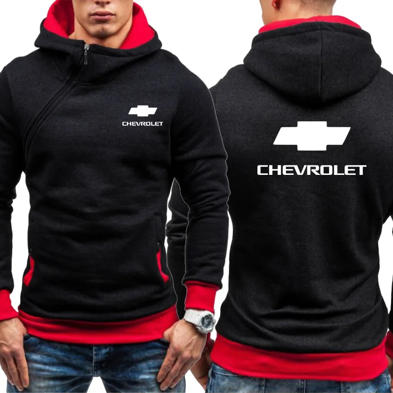 Мужские толстовки для Chevrolet с логотипом автомобиля, повседневные Хип-хоп толстовки Harajuku с длинным рукавом, флисовые теплые толстовки с капюшоном, мужская куртка на молнии K - Цвет: as picture