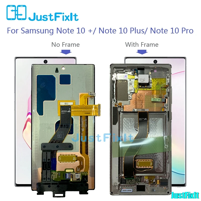 Original For Samsung Galaxy Note 10 plus Lcd with Frame Display Touch