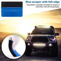 car styling 1PCS Car Vinyl Film Wrapping Tools Squeegee Cleaning Wash Scraper with Felt Edge Auto Styling Sticker Accessories 10x7.3cm (4)