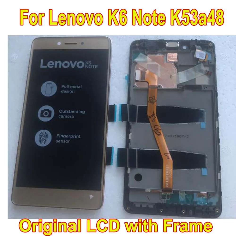 ЖК дисплей с дигитайзером на сенсорной панели рамкой для Lenovo K6 NOTE Plus k53a48