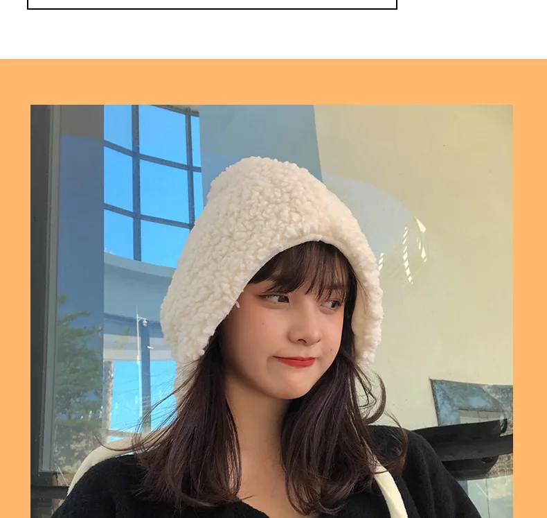 YOYOCORN Lai Lei Feng шапка теплая Милая овечья шерсть плюшевые женские кружевные наушники плюс бархатная кроличья меховая шапка для студентов