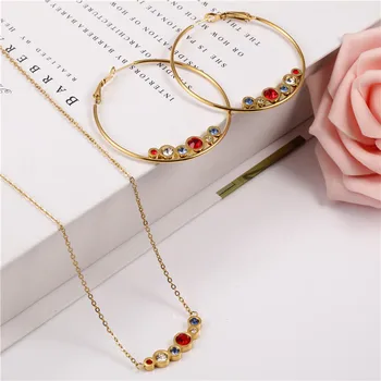 

OUFEI Necklace Earrings Set Stainless Steel Woman Jewelry Sets Big Earrings 2020 Fashion Jewelry Accessories Free Shipping