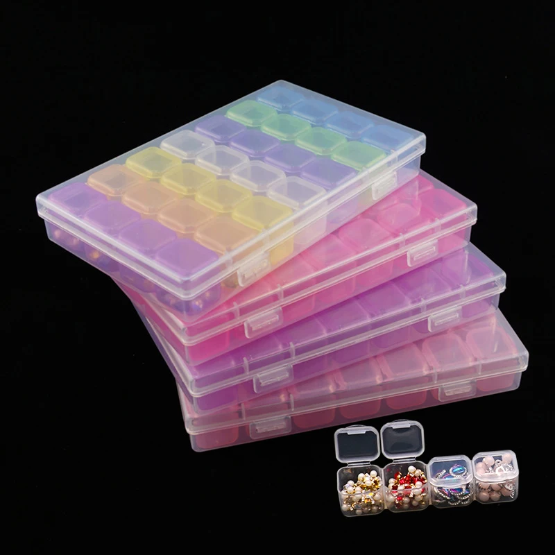 Органайзер для алмазной живописи 28 ячеек пластиковая коробка хранения