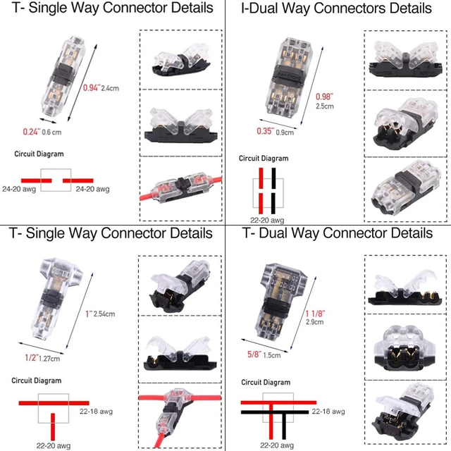 Connecteur de câblage de fil compact universel, forme en T,  ConEventTerminal nights avec levier AWG 18-24, 2 broches, 2 voies, 300V,  10A, lot de 5 pièces - AliExpress