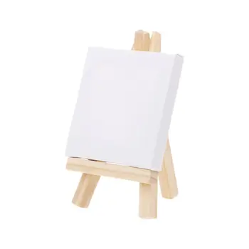 

Mini Canvas And Natural Wood Easel Set For Art Painting Drawing Craft Wedding Supply G92E