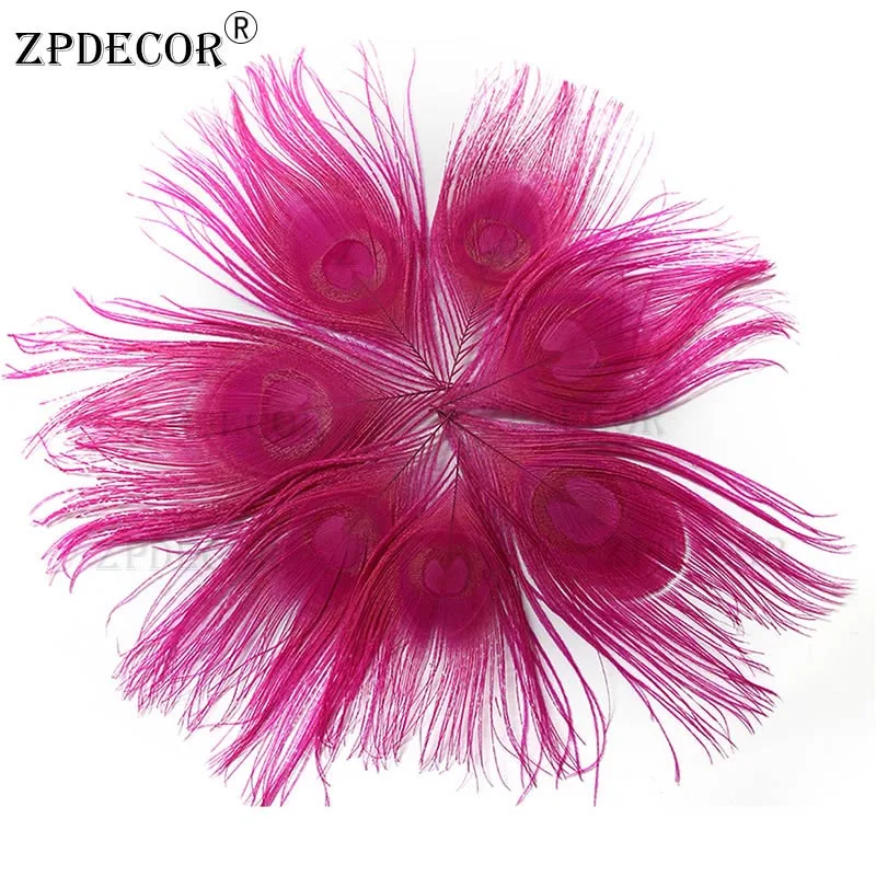 Zpdecor в течении 3-7 см Павлин перьевые кромки для украшения - Color: Rose