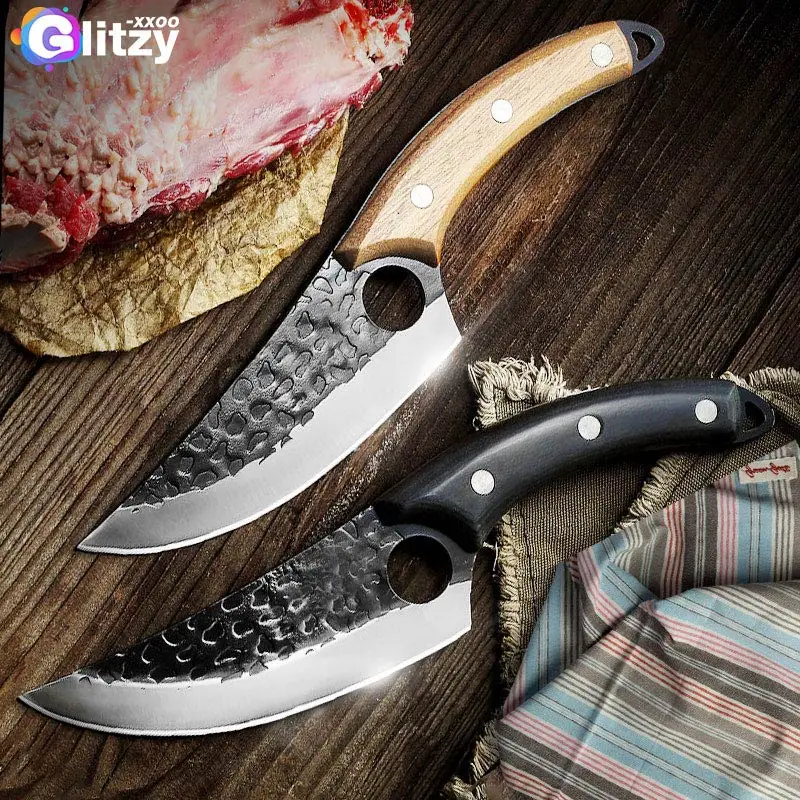 Kitchen Boning Knife Handmade Stainless Steel Full-Tang Forged Fishing Chef Meat Cleaver Outdoor Hunting Cooking Cutter Butcher | Дом и сад