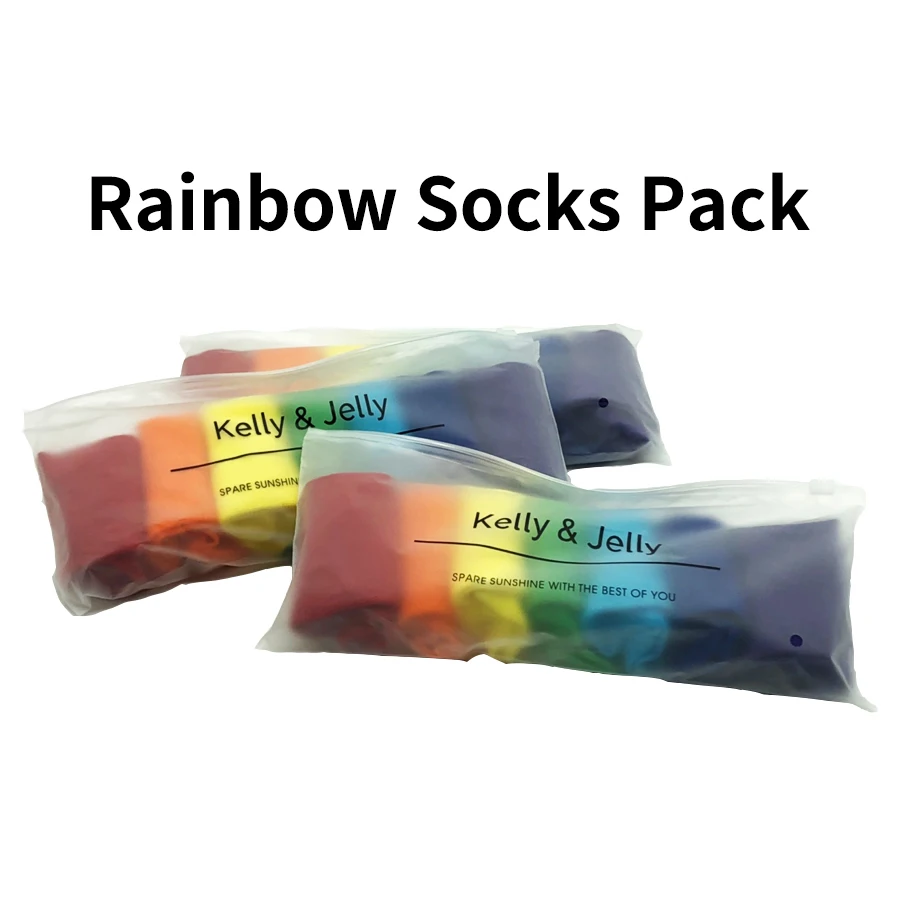 7 Pairs 2019 new women's ship socks rainbow socks cotton socks colorful