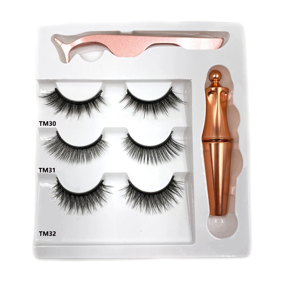 5 магнитных ресниц, магнитная жидкая подводка для глаз и магнитные накладные ресницы и пинцет, набор водостойких длинных ресниц