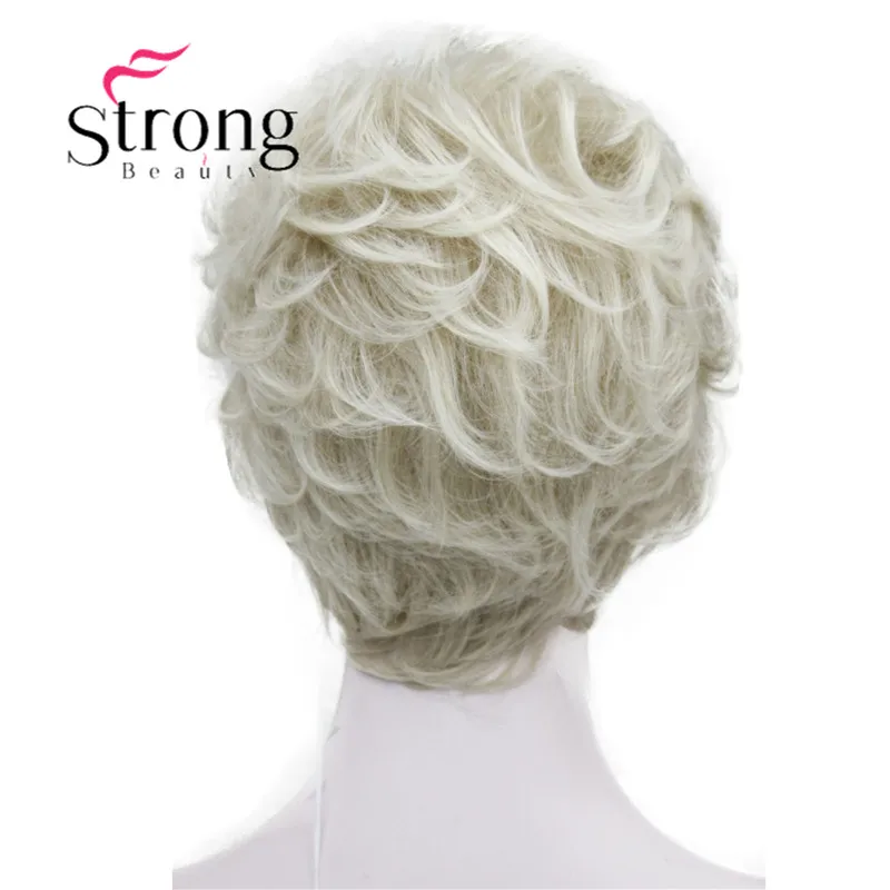 StrongBeauty Shag стиль синтетические парики короткие волнистые слоистые темно-Обурн пользовательские парики для афро-американских