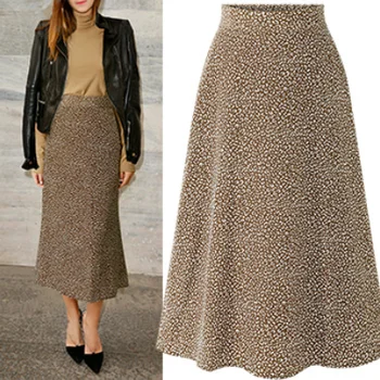 

Female skirt 2019 autumn new floral high waist section long skirt