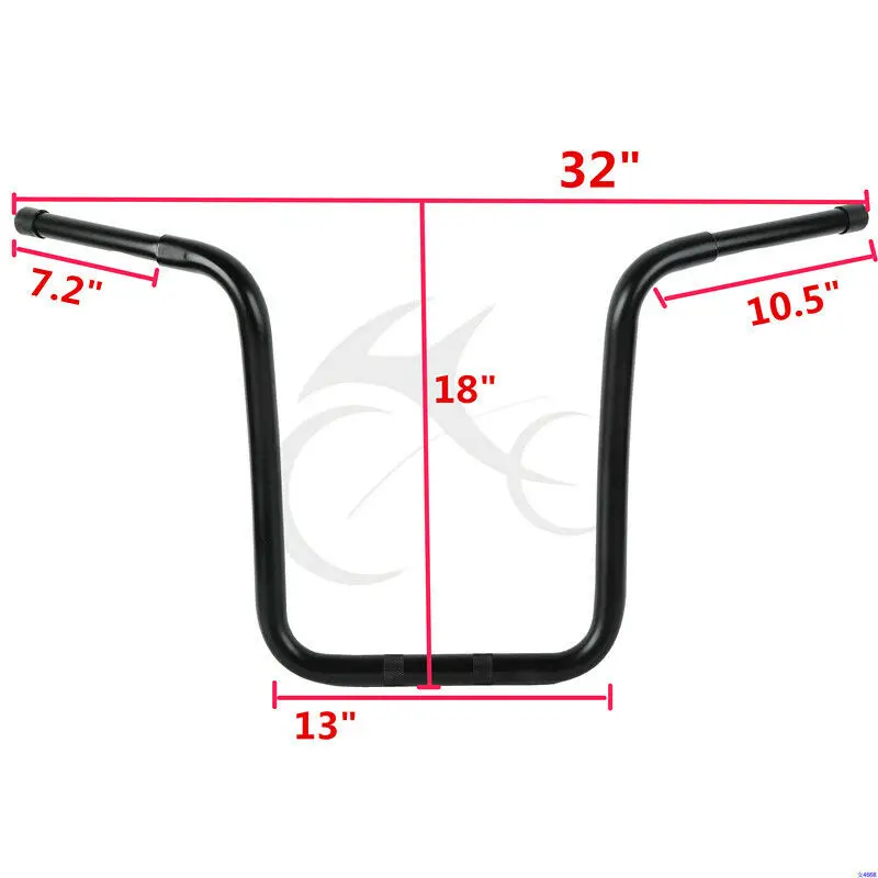 Мотоцикл 1" Rise Ape вешалка FAT 1-1/4" ручка для Harley FLST FXST Sportster