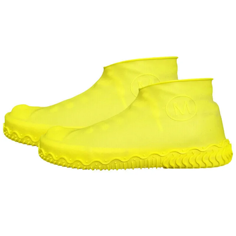 Непромокаемый чехол для обуви из 2 предметов; большие размеры; Лидер продаж; противоскользящие многоразовые латексные бахилы; водонепроницаемые резиновые сапоги; обувь из прочного силикона - Цвет: Желтый цвет