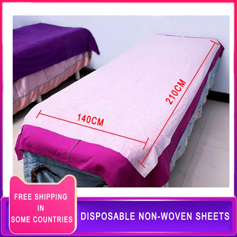 

10 PCS 210x140cm Disposable SPA Bedsheets Massage Salon Nonwoven Bed Cover Bed Sheets Health Care Tool Add film to thicken PP+PE
