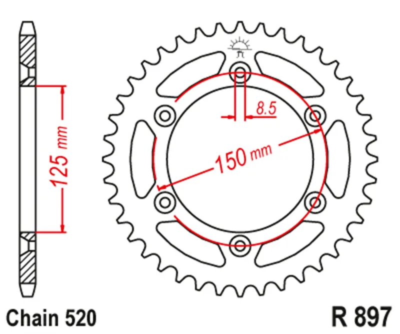 Задняя звездочка мотоцикла для KTM 400 450 530 EXC-F Edition 540 SXS Racing 660 Rallye 620 Duke 625 SMC 640 LC4 660 SMC