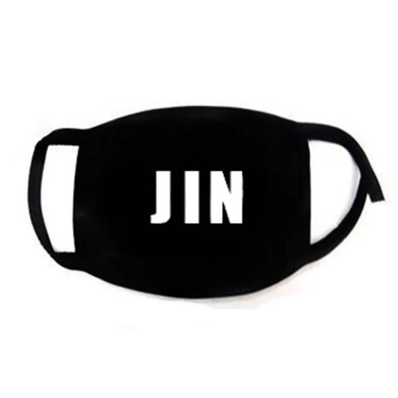 K-POP Bangtan мальчики JIMIN V RAPMONSTER JIN JUNGKOOK SUGA J-HOPE же корейский стиль армейские женские мужские черные маски для лица пыленепроницаемые теплые - Цвет: JIN