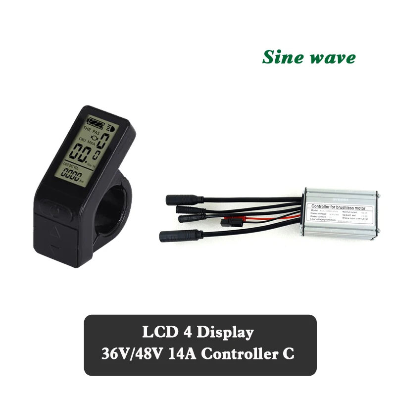 LCD4 14A C sine EJOYQI KT 36 В 48 В 14A 22A контроллер 250 Вт 500 Вт Мотор электровелосипед конверсионные аксессуары с ЖК-дисплеем 4 - Цвет: LCD4 14A C sine
