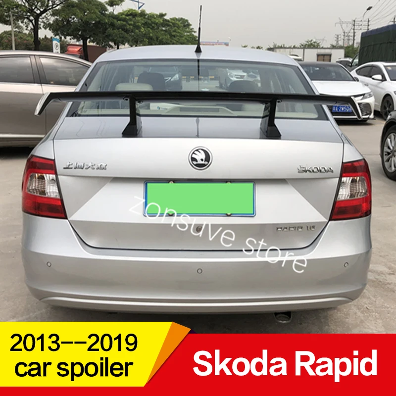 Использовать для Skoda Rapid спойлер 2013- год ABS Пластиковый материал заднее декоративное крыло EX стиль GT Спортивные Аксессуары