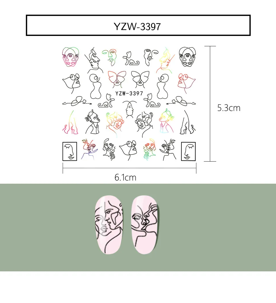 The New 3D Nail Sticker Cool English Letter stickers for nail Foil Love Heart Design Fashion Manicure Stickers