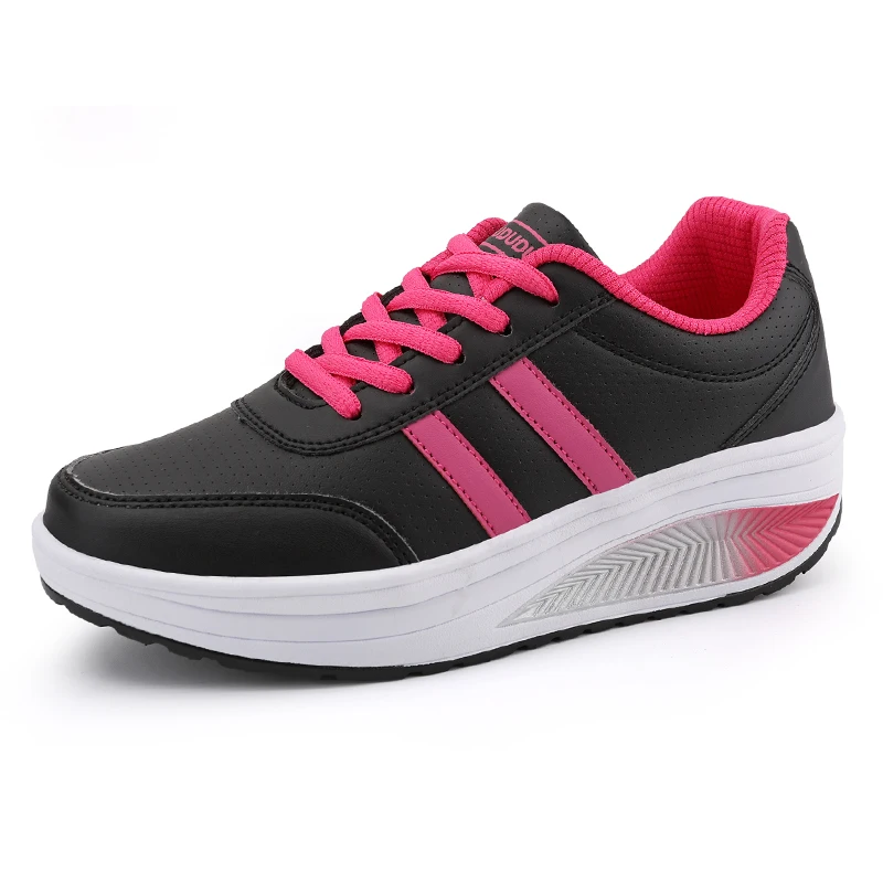 Черный Tenis feminino; коллекция для тенниса; коллекция года; женские кожаные спортивные кроссовки; женские дышащие спортивные кроссовки на платформе для ходьбы и бега; кроссовки - Цвет: Черный