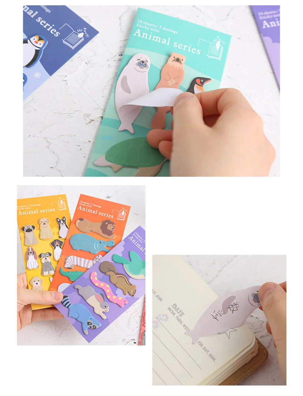 Kawaii Animal Dog Penguin Memo Pad N Times Sticky Notes Memo Notepad Cute Planner Stickers Bookmark Bullet Journal Stationery