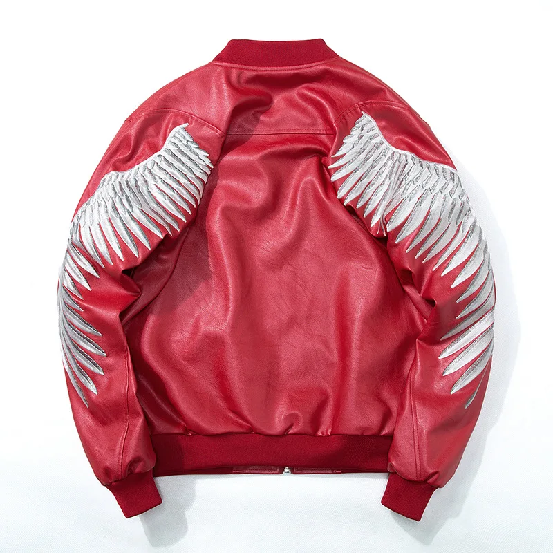 

Tide Spring Zipper Pilot Bomber Jackets Coats Fashion Streetwear Hip Hop European Design Gold Wing Embroidery Jacket Men