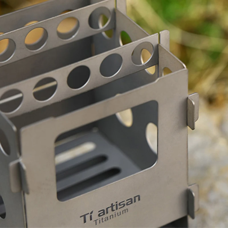 Tiartisan титановая Складная печь на дровах спирт Сверхлегкая плита портативный наружный для пикника кухонная посуда барбекю горелки кемпинга плита WS013T