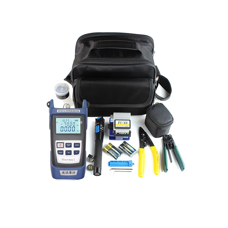 

FTTH fiber optic tool kit FC-6S Fiber Cleaver Optical Power Meter 5-30km Visual Fault Locator otdr with Stripping Pliers